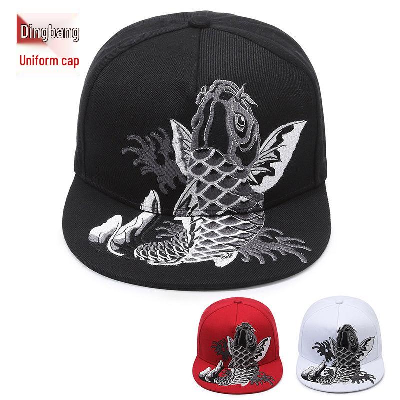 Chinese Style Koi Embroidery Adjustable Baseball Cap - Trendy Flat Brim Hat for Men and Women One Size
Chinese Style Koi Embroidery Adjustable Baseball Cap - Trendy Flat Brim Hat for Men and Women One Size