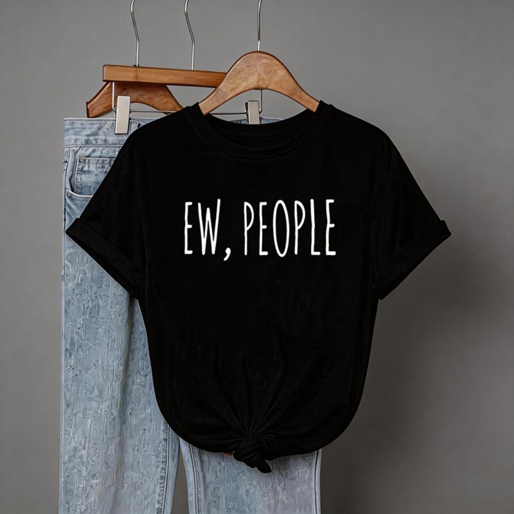 Women s Round Neck Short Sleeve T Shirt with Letter EW PEOPLE Print 90s Graphic Y2k Tees Tops Fashionable Casual Tshirt Clothes M
Women s Round Neck Short Sleeve T Shirt with Letter EW PEOPLE Print 90s Graphic Y2k Tees Tops Fashionable Casual Tshirt Clothes M