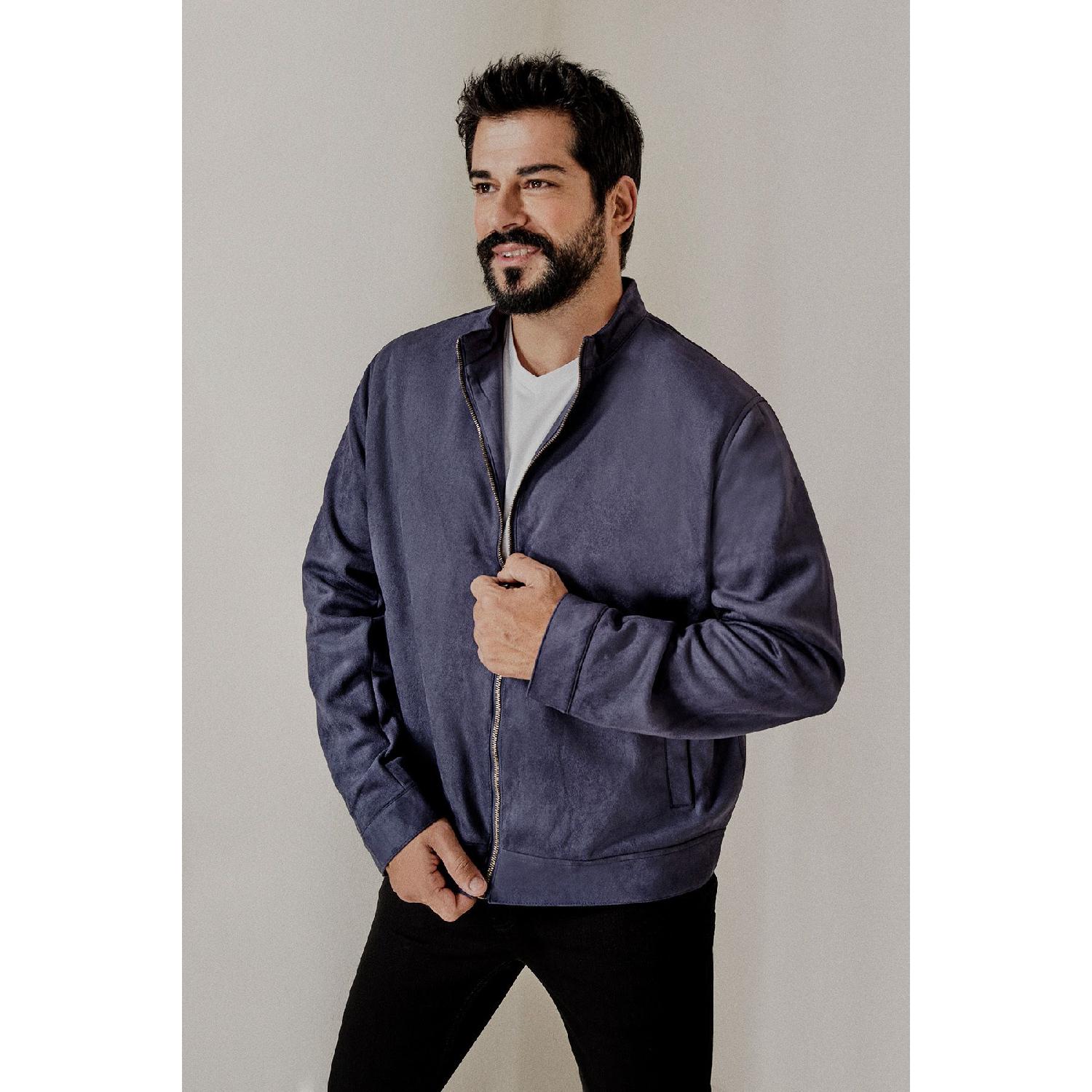 Men s Navy Blue Standard Fit Normal Cut Stand Collar Suede Jacket Coat S бездна
Men s Navy Blue Standard Fit Normal Cut Stand Collar Suede Jacket Coat S бездна