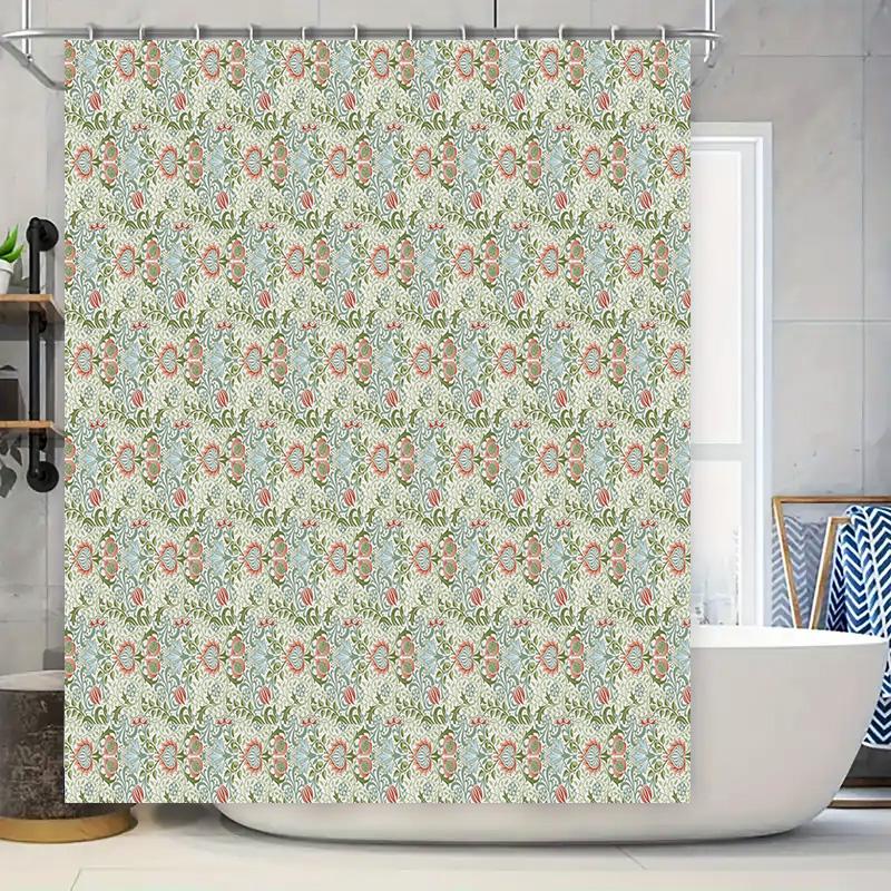 Vintage Floral Shower Curtain, Decorative Bathroom Decor, Waterproof Fabric For Kids Rooms Or Bathrooms Blue/Green/Red Pattern W60H190(CM)-1 Pcs
Vintage Floral Shower Curtain, Decorative Bathroom Decor, Waterproof Fabric For Kids Rooms Or Bathrooms Blue/Green/Red Pattern W60H190(CM)-1 Pcs