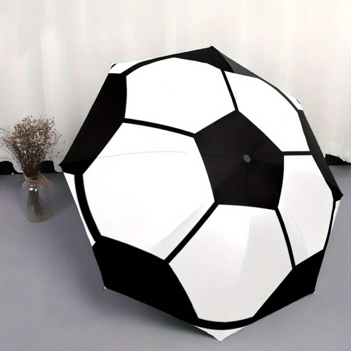 This Folding Umbrella Showcases a Black And White Design with Hexagons And Pentagons That Looks Like a Traditional Soccer Ball Iron&8K
This Folding Umbrella Showcases a Black And White Design with Hexagons And Pentagons That Looks Like a Traditional Soccer Ball Iron&8K