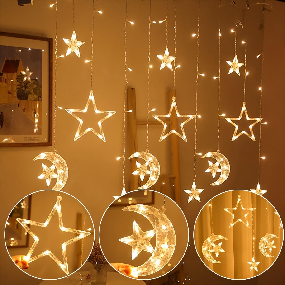 1 Set LED Fairy Curtain Lights - Star and Moon Design Hanging Decor - Battery Operated (3 AA Not Included) - Perfect Gift for Home Decor Lovers різнокольоровий 
1 Set LED Fairy Curtain Lights - Star and Moon Design Hanging Decor - Battery Operated (3 AA Not Included) - Perfect Gift for Home Decor Lovers різнокольоровий