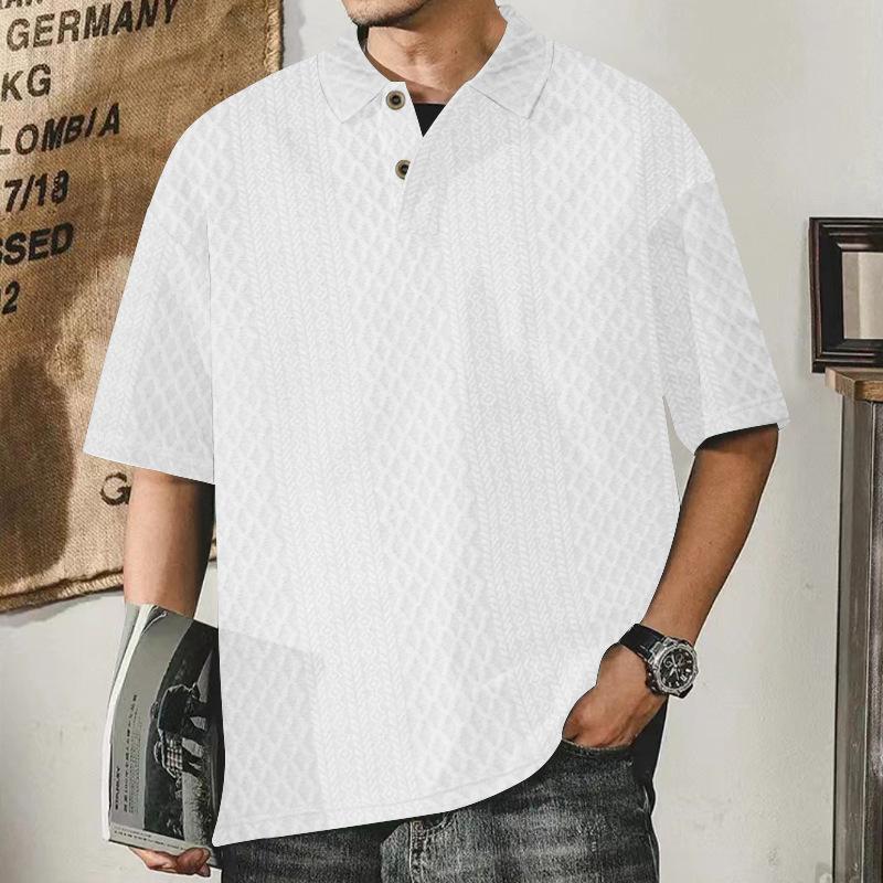 Short Sleeve POLO Shirt Men s Summer Knitted Jacquard Texture Oversized Loose Lapel Solid Color T-Shirt S
Short Sleeve POLO Shirt Men s Summer Knitted Jacquard Texture Oversized Loose Lapel Solid Color T-Shirt S