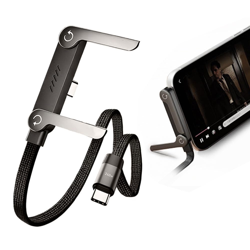 Выдвижной зарядный кабель USB-C на USB-C, кабель для быстрой зарядки 240 Вт, 1,5 метра, со встроенной подставкой для телефона чёрный
Выдвижной зарядный кабель USB-C на USB-C, кабель для быстрой зарядки 240 Вт, 1,5 метра, со встроенной подставкой для телефона чёрный