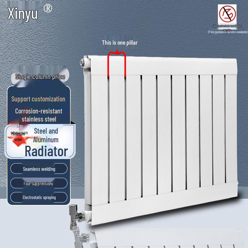 Xinyu Steel-Aluminum Wall-Mounted Radiator 500mm x 550mm
Xinyu Steel-Aluminum Wall-Mounted Radiator 500mm x 550mm