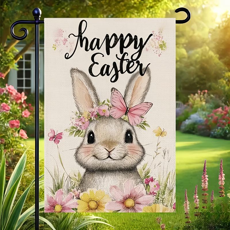 Happy Easter Bunny Garden Flag, Double-Sided Polyester, with Cute Rabbit & Floral Design, for Outdoor & Indoor Decor, Yard, Home
Happy Easter Bunny Garden Flag, Double-Sided Polyester, with Cute Rabbit & Floral Design, for Outdoor & Indoor Decor, Yard, Home