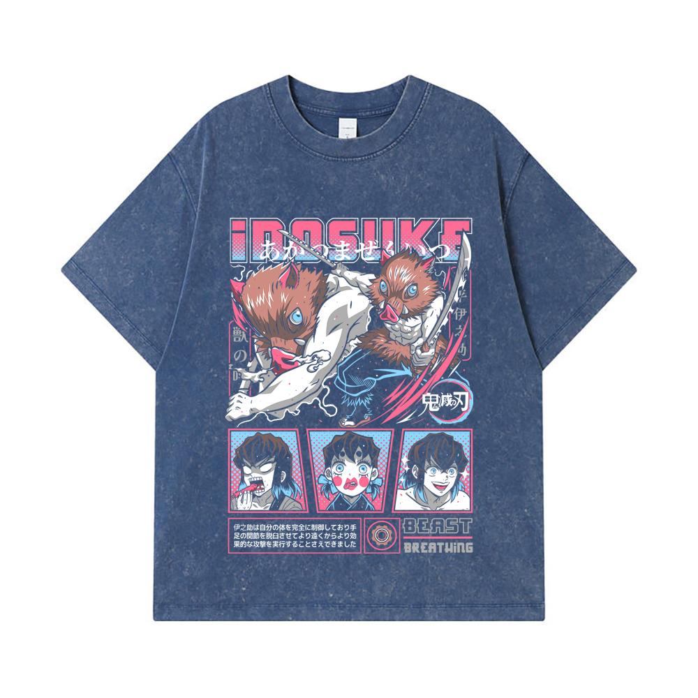 275 GSM Washed T-shirts 100% Cotton Demon Slayer V28 Inosuke Print Unisex Heavy Cotton T Shirt 2XL королівський синій колір
275 GSM Washed T-shirts 100% Cotton Demon Slayer V28 Inosuke Print Unisex Heavy Cotton T Shirt 2XL королівський синій колір