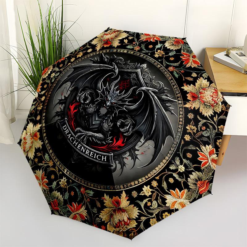 Dragon CrestThemed Automatic Opening and Closing Umbrella - 8 Ribs, Suitable for Leisure and Going Out, Outdoor Accessory, Gothic Style, Fas
Dragon CrestThemed Automatic Opening and Closing Umbrella - 8 Ribs, Suitable for Leisure and Going Out, Outdoor Accessory, Gothic Style, Fas
