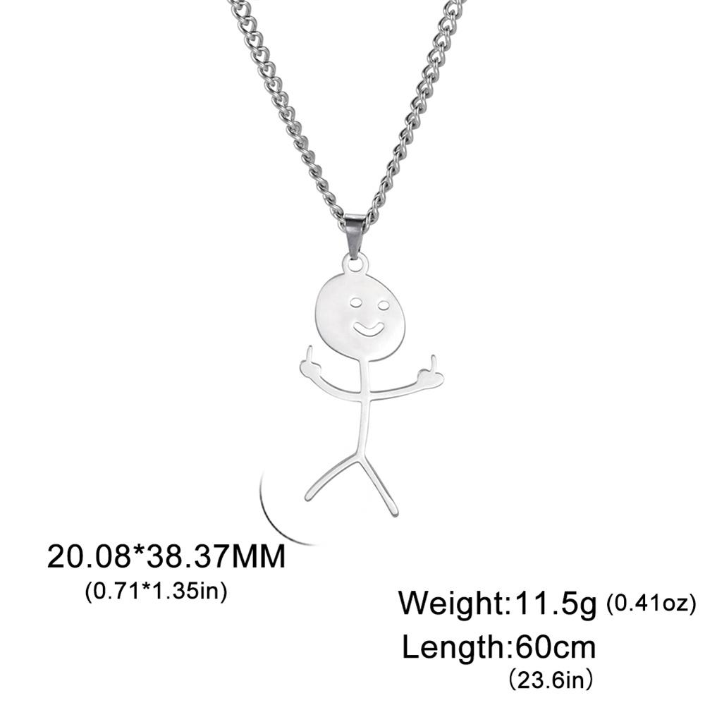 My Shape Hip Hop Fuxk You Funny Doodle Pendant Necklaces for Men Woman Stainless Steel Stickman Middle Finger Rock Punk Jewelry
My Shape Hip Hop Fuxk You Funny Doodle Pendant Necklaces for Men Woman Stainless Steel Stickman Middle Finger Rock Punk Jewelry