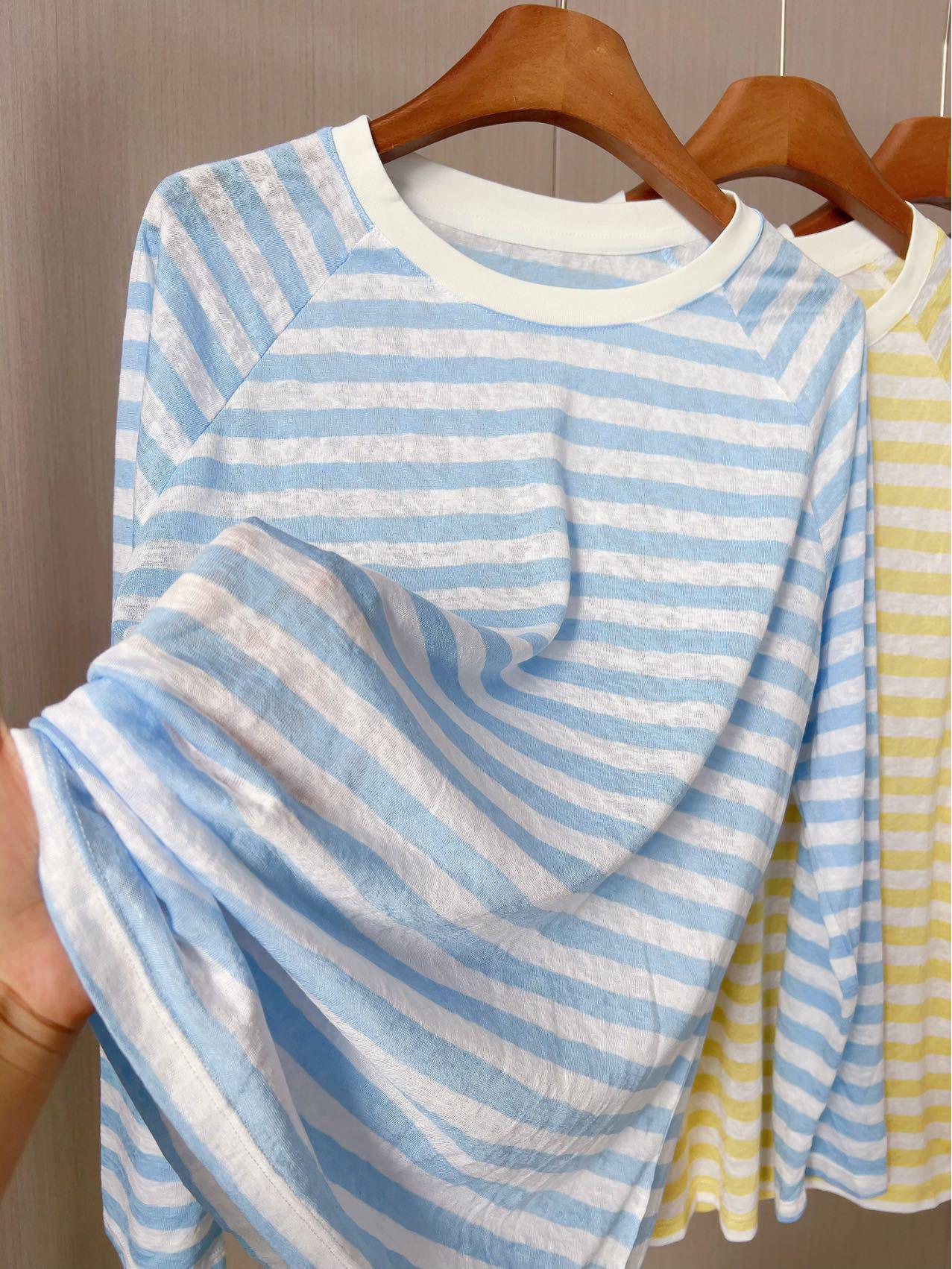Lyocell Tencel Thin Striped Crew Neck Cardigan with Sun Protection One Size (40-85 kg)
Lyocell Tencel Thin Striped Crew Neck Cardigan with Sun Protection One Size (40-85 kg)