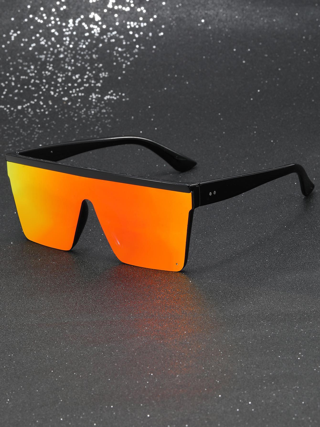 1 pair of men s acrylic geometric single-piece flat-top sunglasses
1 pair of men s acrylic geometric single-piece flat-top sunglasses