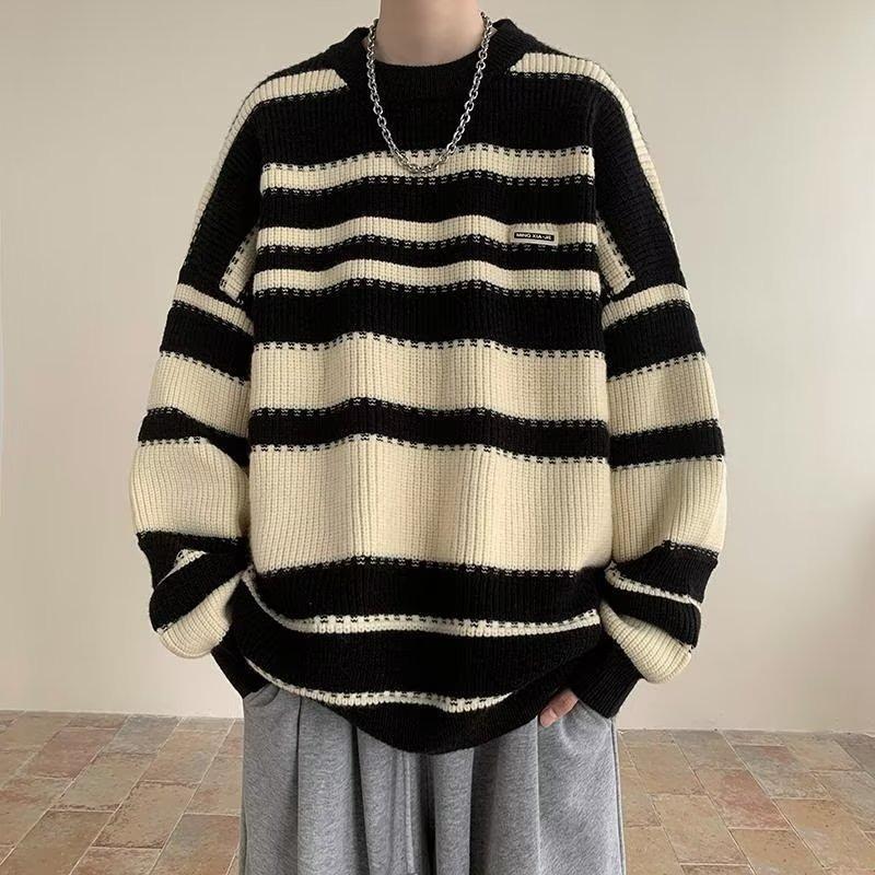 New Sweater Men s Winter Round Neck Sweater Jacket Boys Couple Pullover Lazy Striped Splicing Base 2XL
New Sweater Men s Winter Round Neck Sweater Jacket Boys Couple Pullover Lazy Striped Splicing Base 2XL