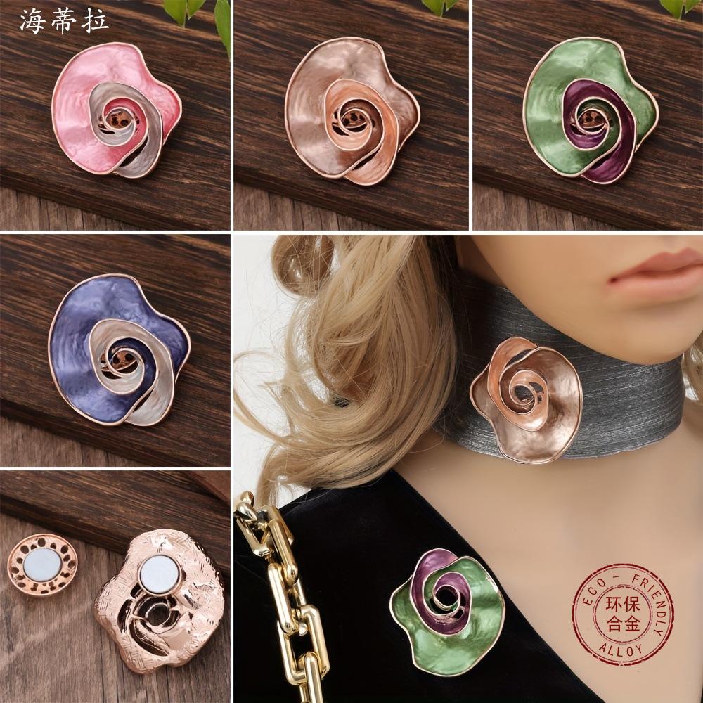 Enamel hollow geometric flower magnetic brooch, women s high sense versatile petal brooch
Enamel hollow geometric flower magnetic brooch, women s high sense versatile petal brooch