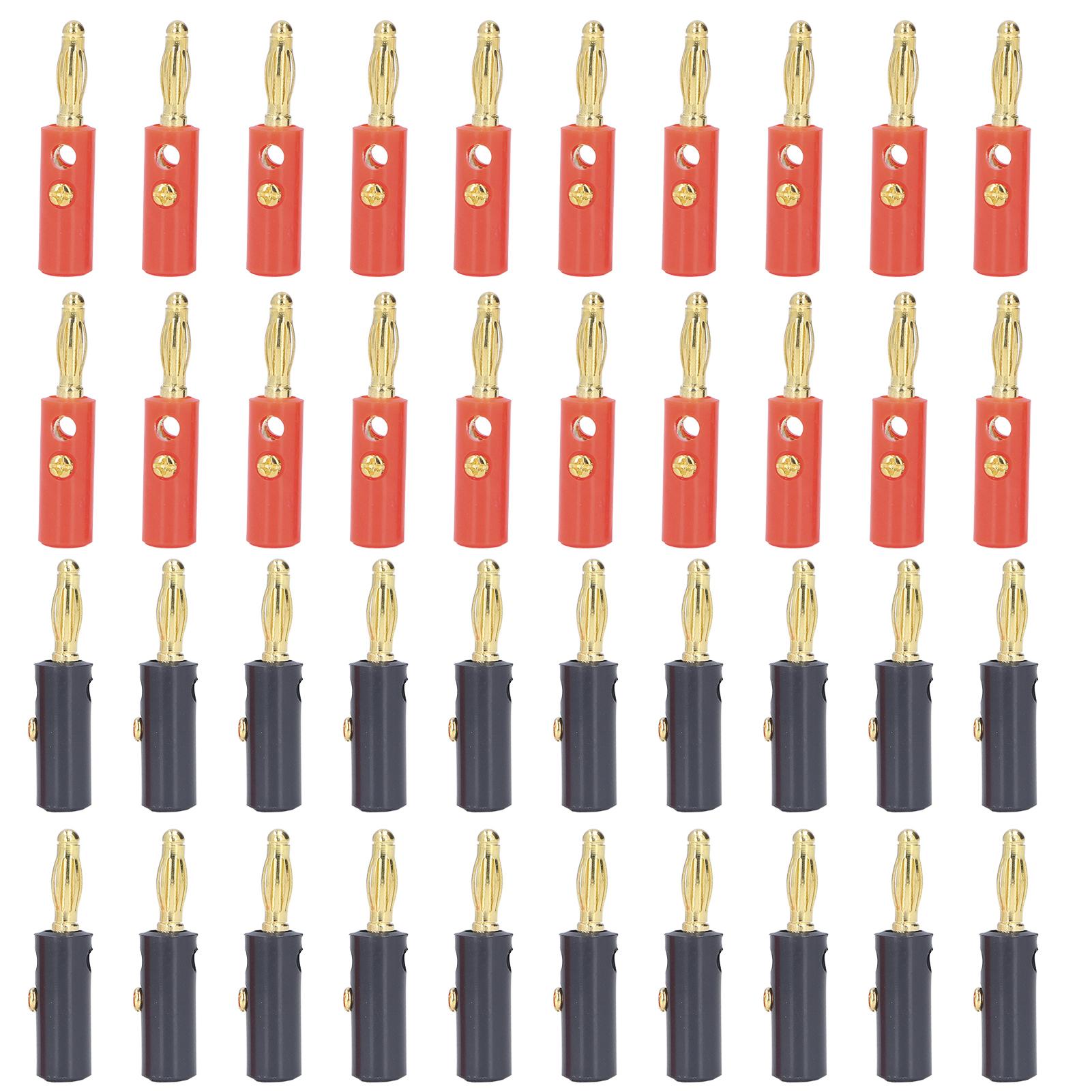 40PCS Banana Speaker Plugs Wire Cable Connectors 4mm Diameter Gold Plated Brass Red Black Universal
40PCS Banana Speaker Plugs Wire Cable Connectors 4mm Diameter Gold Plated Brass Red Black Universal