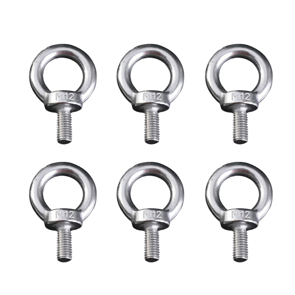 ideamall Stainless Steel Eye Bolts, Set of 6, M12 x L20 (Silver)
ideamall Stainless Steel Eye Bolts, Set of 6, M12 x L20 (Silver)