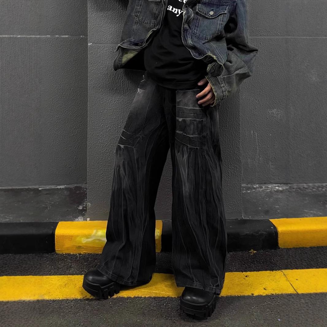 Vintage Distressed Wide-Leg Jeans - Casual, Versatile, Mid-High Waist Design XL чёрный
Vintage Distressed Wide-Leg Jeans - Casual, Versatile, Mid-High Waist Design XL чёрный