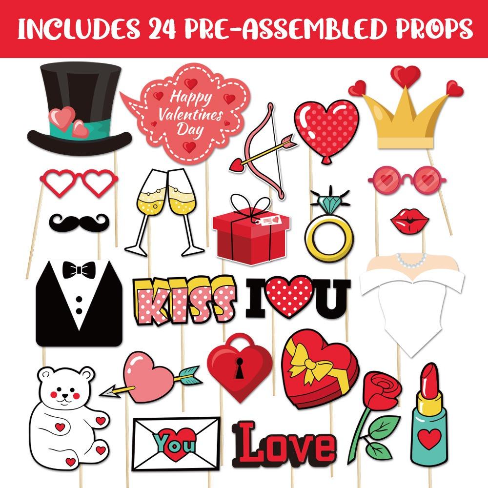 24Pcs/Set DIY Valentine’s Day Photo Props Romantic Happy Valentine’s Day Decor Gift 24Pcs/Set
24Pcs/Set DIY Valentine’s Day Photo Props Romantic Happy Valentine’s Day Decor Gift 24Pcs/Set