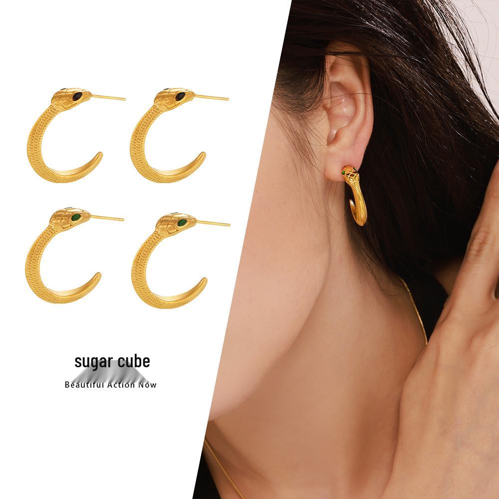 Square Green Eye Zircon French Snake Earrings - Women s Light Luxury Minimalist 18k Titanium Steel Ear Cuffs.
Square Green Eye Zircon French Snake Earrings - Women s Light Luxury Minimalist 18k Titanium Steel Ear Cuffs.
