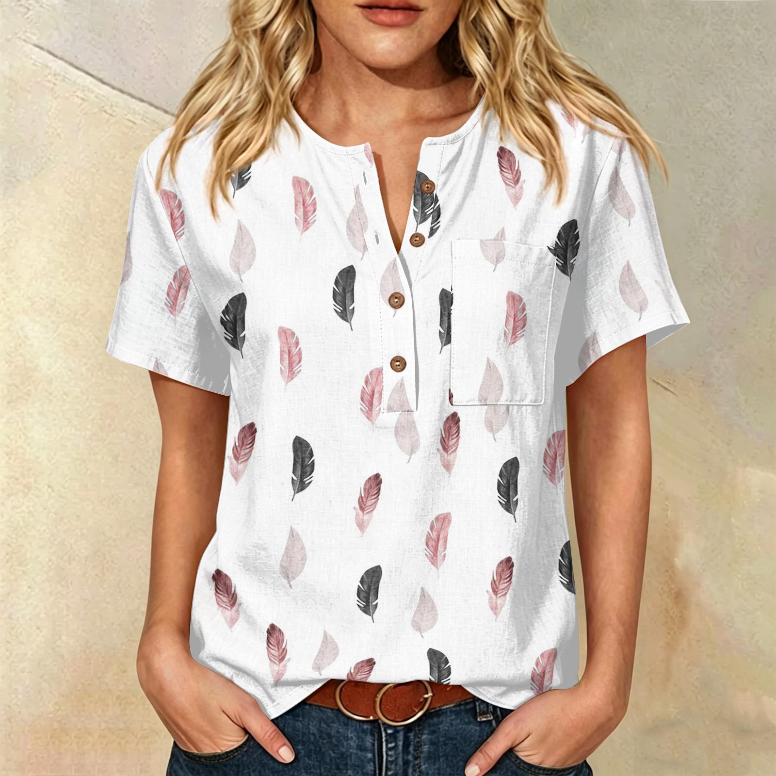 Women’s Casual Printed Henley Button Neck Short Sleeve Cotton Linen Shirt with Chest Pocket and Relaxed Fit for Everyday Wear XXL
Women’s Casual Printed Henley Button Neck Short Sleeve Cotton Linen Shirt with Chest Pocket and Relaxed Fit for Everyday Wear XXL