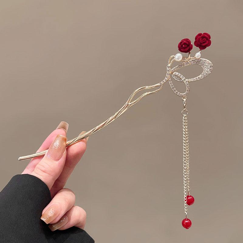 1Pc Butterfly Retro Hair Accessory Gift Hairpin Exquisite Rose Flower Fashion Red Series Tassel
1Pc Butterfly Retro Hair Accessory Gift Hairpin Exquisite Rose Flower Fashion Red Series Tassel