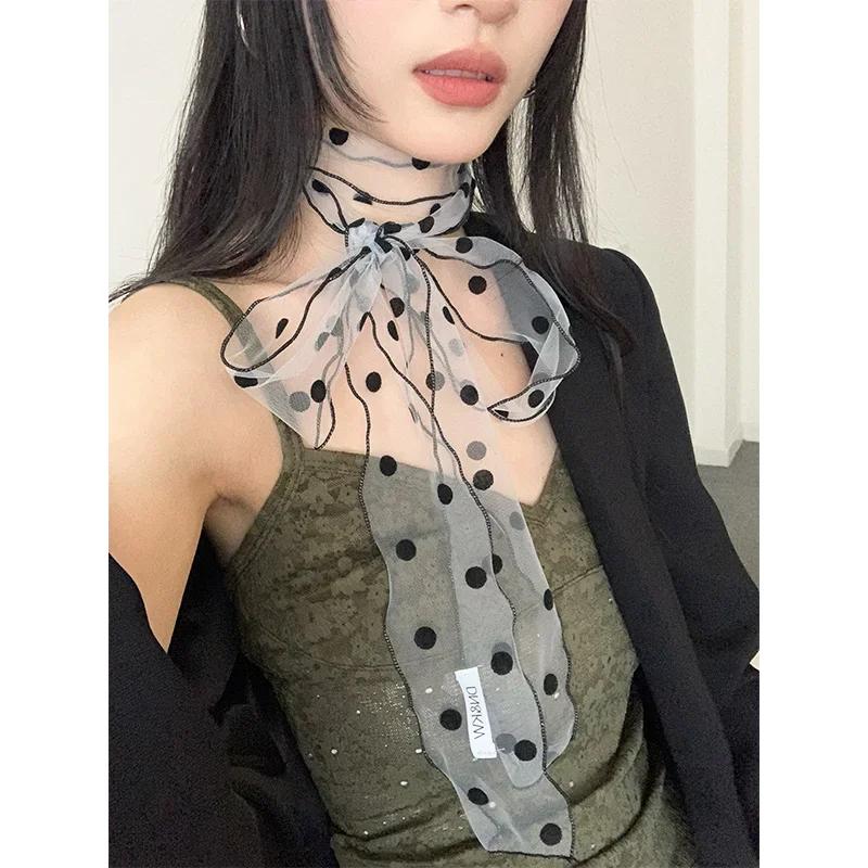 Fashionable Lace Mesh Polka Dot Scarf For Women New Summer 2025 Lightweight Sweet Versatile Neck Accessory With Ribbon One Size& 8Y
Fashionable Lace Mesh Polka Dot Scarf For Women New Summer 2025 Lightweight Sweet Versatile Neck Accessory With Ribbon One Size& 8Y