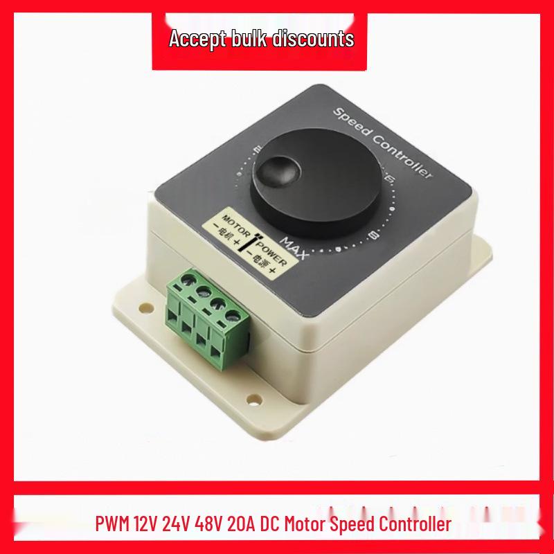 Waterproof PWM DC Motor Speed Controller 12V/24V/48V 20A with Adjustment Switch for 775 High Power Motors
Waterproof PWM DC Motor Speed Controller 12V/24V/48V 20A with Adjustment Switch for 775 High Power Motors