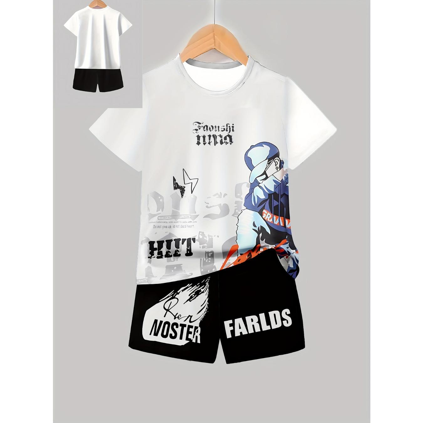 Fashionable 3D Digital Print Boys Set, Short Sleeve Shorts and T-Shirt Youth Outfit, 2pcs Set, Perfect for Outdoor 13-14Y
Fashionable 3D Digital Print Boys Set, Short Sleeve Shorts and T-Shirt Youth Outfit, 2pcs Set, Perfect for Outdoor 13-14Y