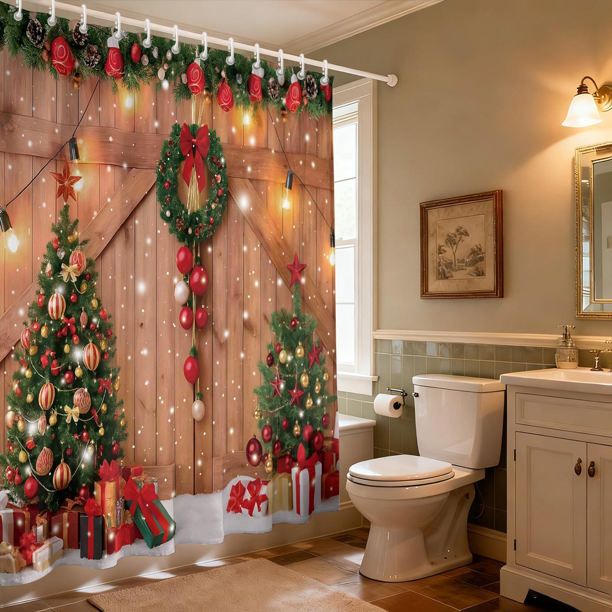 1pc Christmas colorful floral print waterproof shower privacy curtain with 12 hooks, multiple sizes machine washable 90x180cm
1pc Christmas colorful floral print waterproof shower privacy curtain with 12 hooks, multiple sizes machine washable 90x180cm