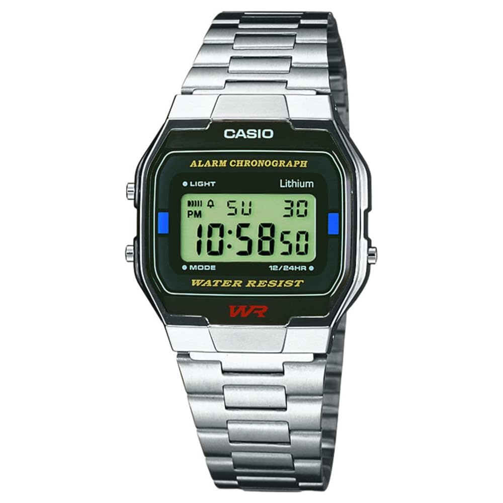 Casio A163WA-1QES Digital Quartz Watch Stainless Steel Band Japan Made
Casio A163WA-1QES Digital Quartz Watch Stainless Steel Band Japan Made