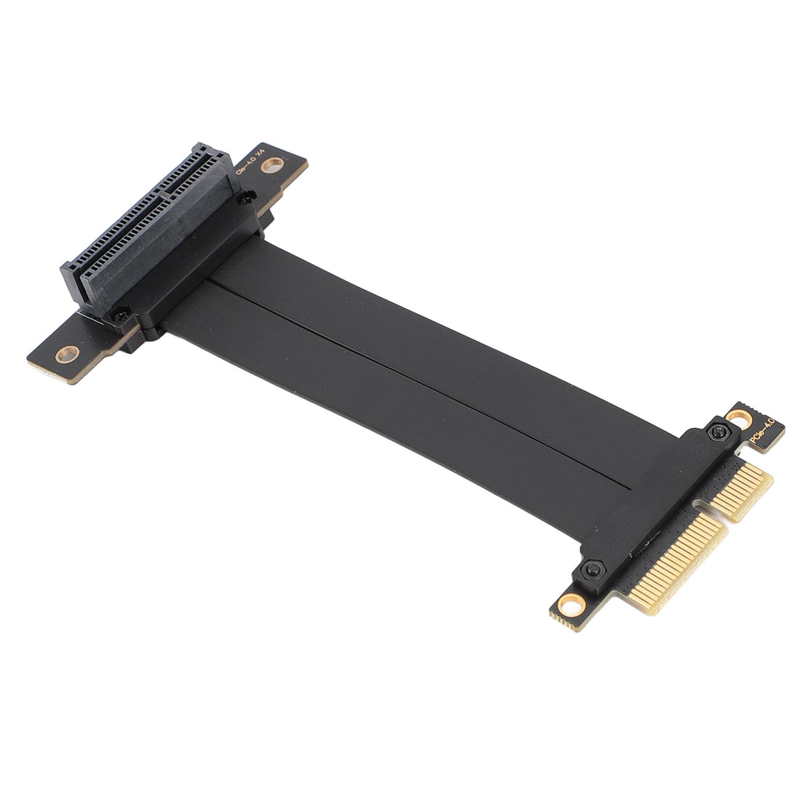 PCIE 4.0 Extension Cable 16Gbps 180 degrees Male 90 degrees Female 64PIN Copper Conductor PCIE 4.0 X4 Extension 10cm/3.9in
PCIE 4.0 Extension Cable 16Gbps 180 degrees Male 90 degrees Female 64PIN Copper Conductor PCIE 4.0 X4 Extension 10cm/3.9in