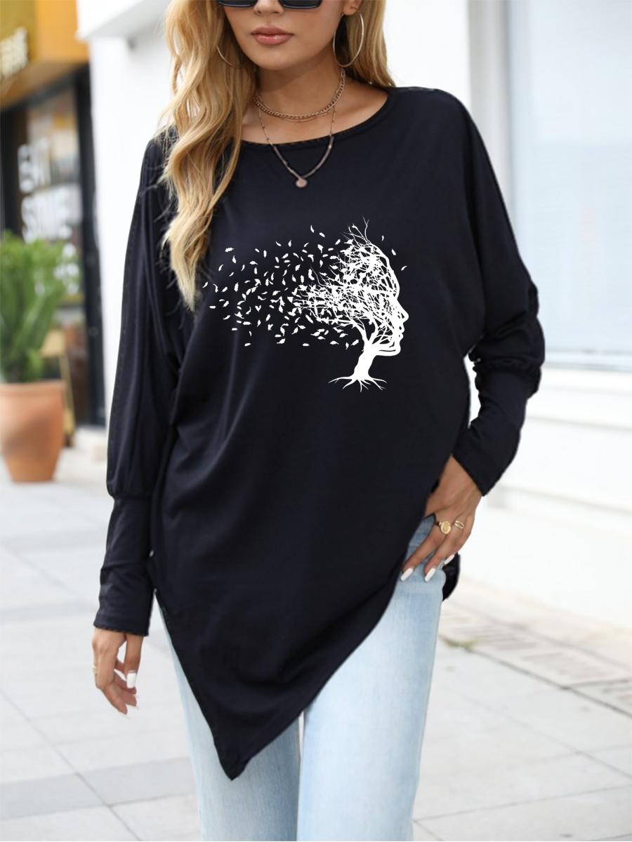 Women s Spring/Fall Asymmetrical Hem T-Shirt Fashion Printed Logn Sleeve Top Women s Oversize Long-Sleeve S
Women s Spring/Fall Asymmetrical Hem T-Shirt Fashion Printed Logn Sleeve Top Women s Oversize Long-Sleeve S