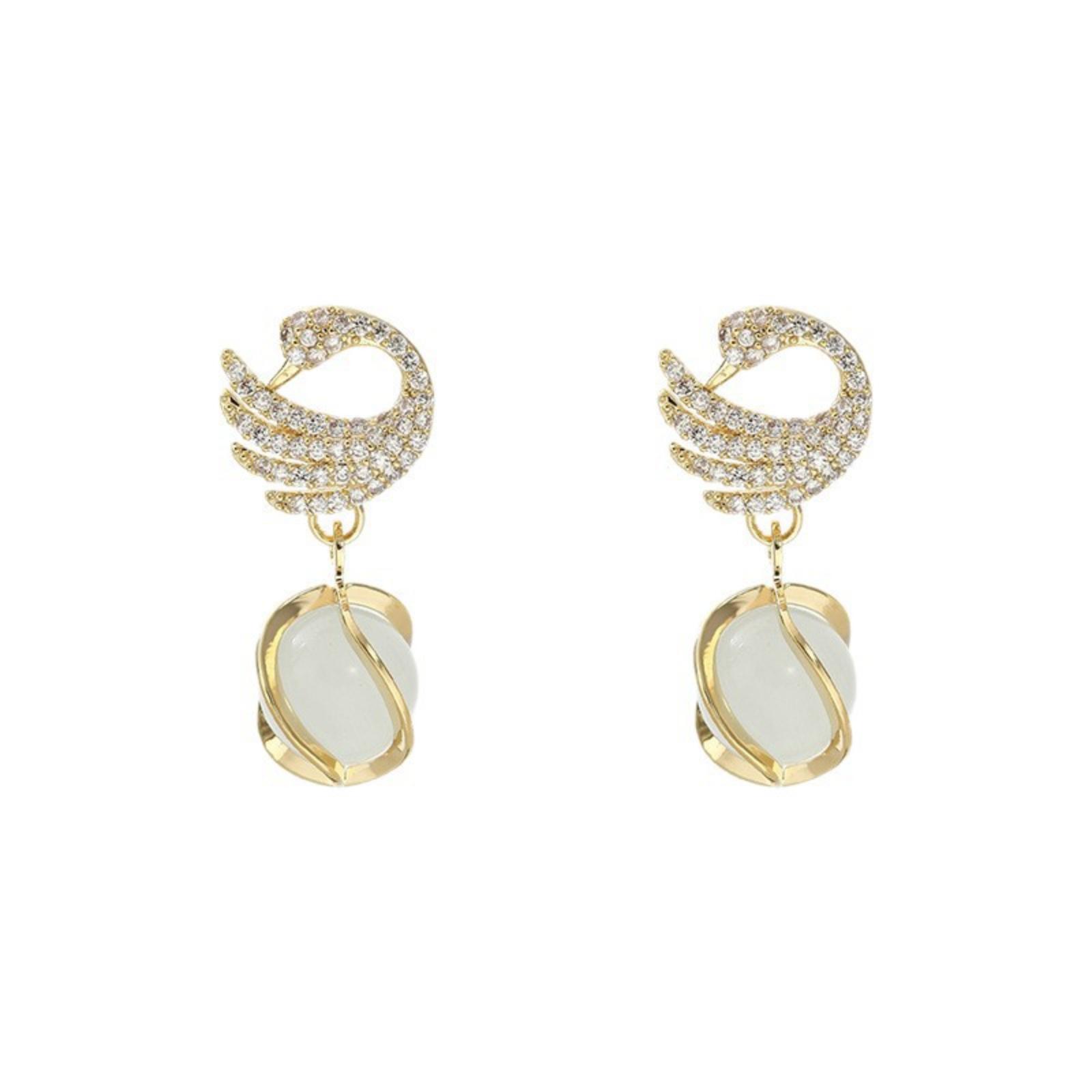 High End Swan Earrings, Temperament, Cat s Eye Stone Studs One Size
High End Swan Earrings, Temperament, Cat s Eye Stone Studs One Size