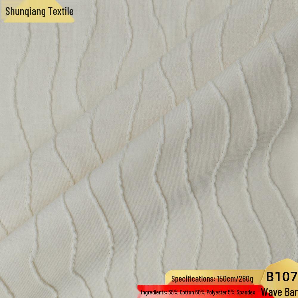 280g Knitted TR Stretch Jacquard Wave & Vertical Stripe Single-Sided Fabric for Casual T-Shirts & Dresses. Sample Fabric Price (25 Yuan/m)
280g Knitted TR Stretch Jacquard Wave & Vertical Stripe Single-Sided Fabric for Casual T-Shirts & Dresses. Sample Fabric Price (25 Yuan/m)