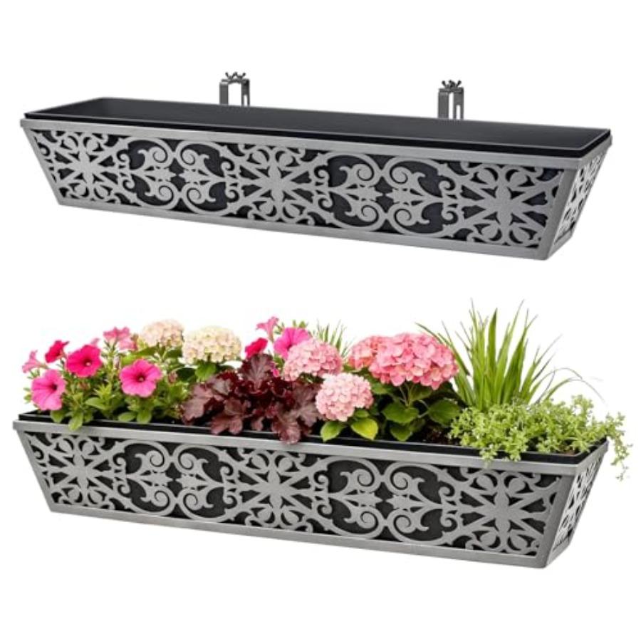 2 Pack 30 Inch Window Boxes Planter for Outdoor Plants Deck Railing Planters Box with Adjustable Brackets for Porch Fence Balco United States
2 Pack 30 Inch Window Boxes Planter for Outdoor Plants Deck Railing Planters Box with Adjustable Brackets for Porch Fence Balco United States