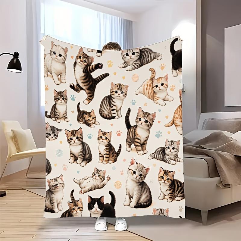 1pc of Comfortable Cartoon Cat Flannel Blanket, Soft and Casual Warm Blanket, Multi-functional Office Blanket, Outdoor Camping Travel Blanke 150x200cm
1pc of Comfortable Cartoon Cat Flannel Blanket, Soft and Casual Warm Blanket, Multi-functional Office Blanket, Outdoor Camping Travel Blanke 150x200cm