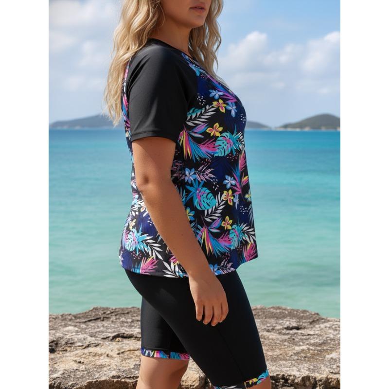 Women s Plus Size Tropical Floral Print Short Sleeve Two-Piece Swimsuit 4XL чорний
Women s Plus Size Tropical Floral Print Short Sleeve Two-Piece Swimsuit 4XL чорний