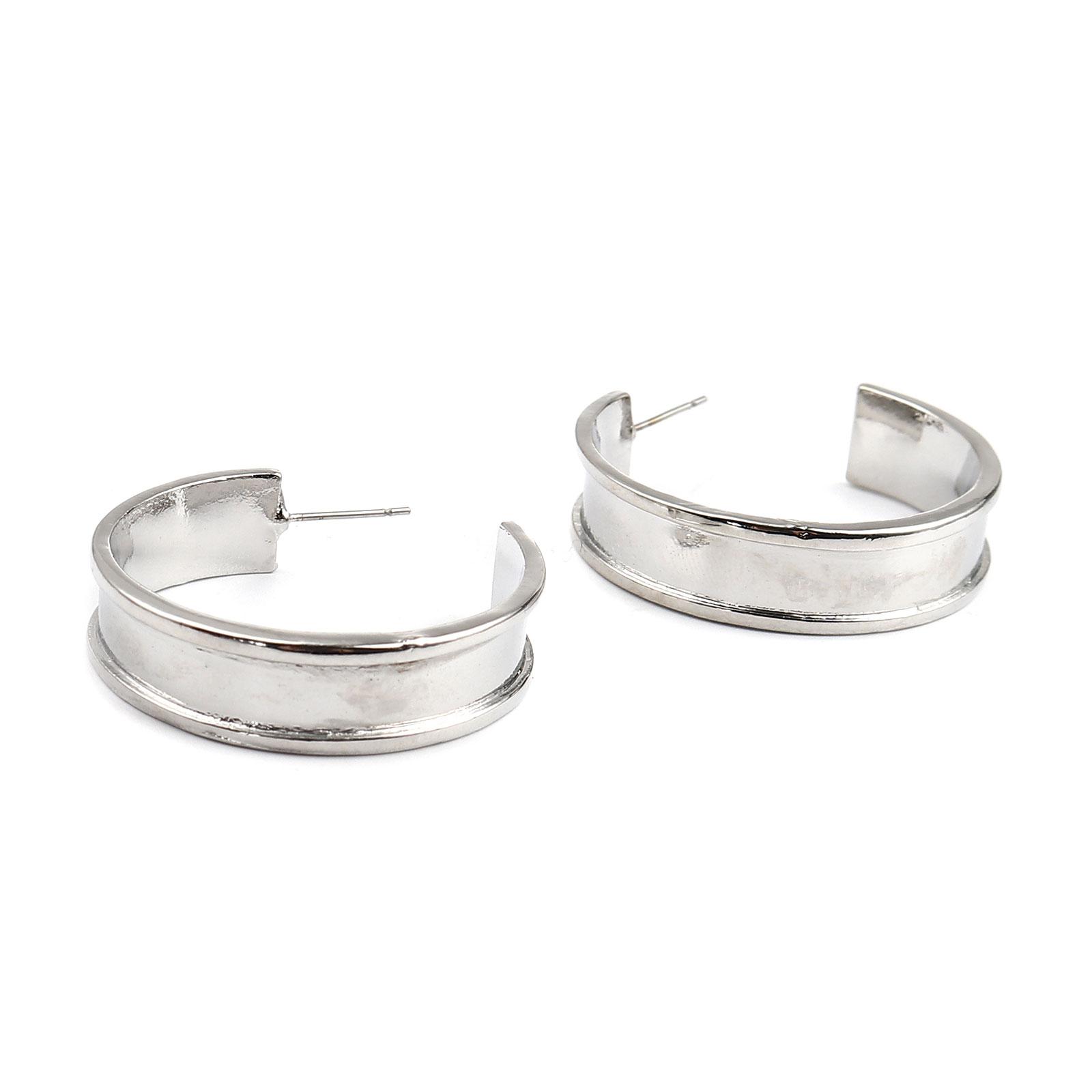 C Shape Earrings Findings Silver Color Gold Color 37mm x 9mm, Post/ Wire Size: (21 gauge) For DIY Jewelry Making, 1 Pair
C Shape Earrings Findings Silver Color Gold Color 37mm x 9mm, Post/ Wire Size: (21 gauge) For DIY Jewelry Making, 1 Pair