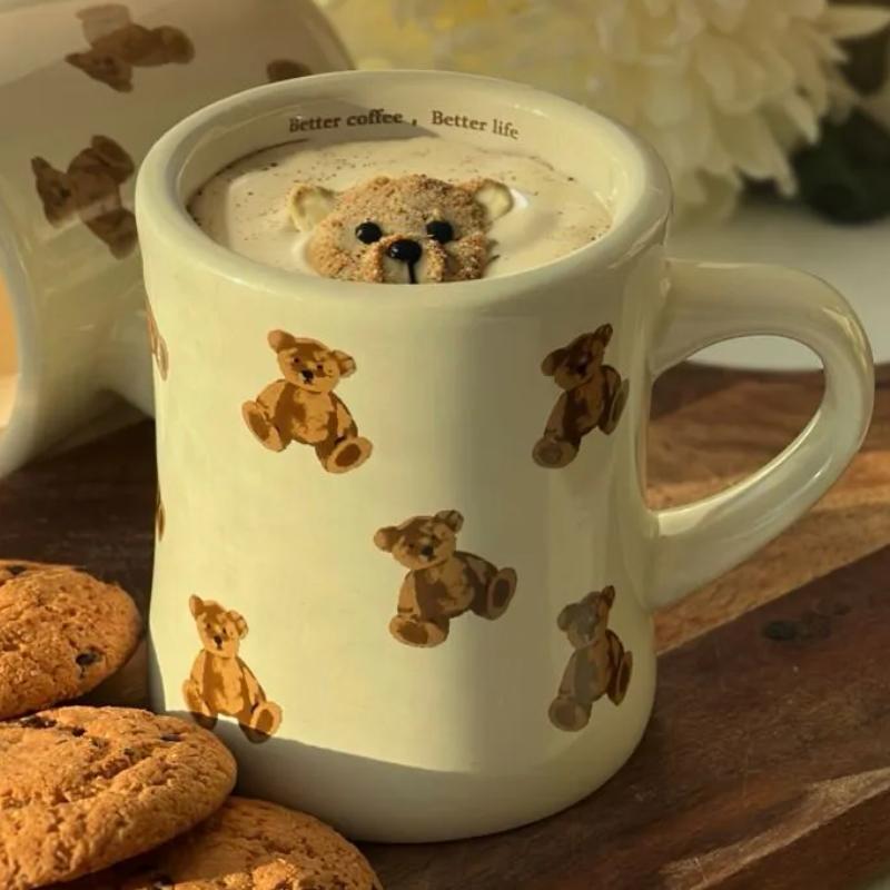 Мультяшная керамическая кофейная кружка с медведем, кружка с шоколадным медведем, ретро кофейная чашка для девушки, милая керамическая кружка для послеобеденного чая белый
Мультяшная керамическая кофейная кружка с медведем, кружка с шоколадным медведем, ретро кофейная чашка для девушки, милая керамическая кружка для послеобеденного чая белый