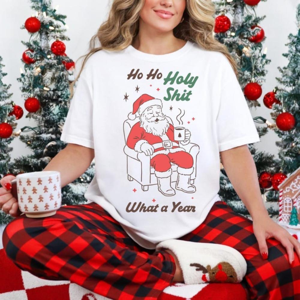 Funny Christmas Ho Ho Holy Sht What A Year Printed Tshirt Santa Humor Sarcastic Xmas T Shirt Woman Man Cotton Shortsleev S
Funny Christmas Ho Ho Holy Sht What A Year Printed Tshirt Santa Humor Sarcastic Xmas T Shirt Woman Man Cotton Shortsleev S