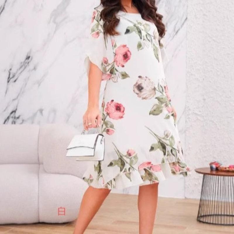 Women Loose Round Neck Fashion Pearl Chiffon Print Dress Lightweight Breathable Elegant Versatile 5XL
Women Loose Round Neck Fashion Pearl Chiffon Print Dress Lightweight Breathable Elegant Versatile 5XL