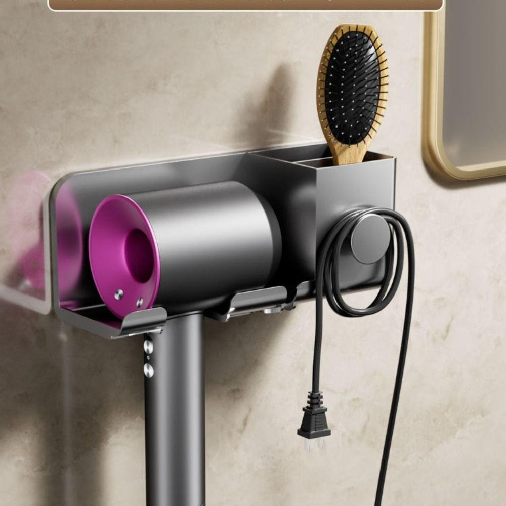 Multi-Functional Storage Bracket Wall Mounted Hair Dryer Shelf Blower Holder Comb Storage сірий
Multi-Functional Storage Bracket Wall Mounted Hair Dryer Shelf Blower Holder Comb Storage сірий