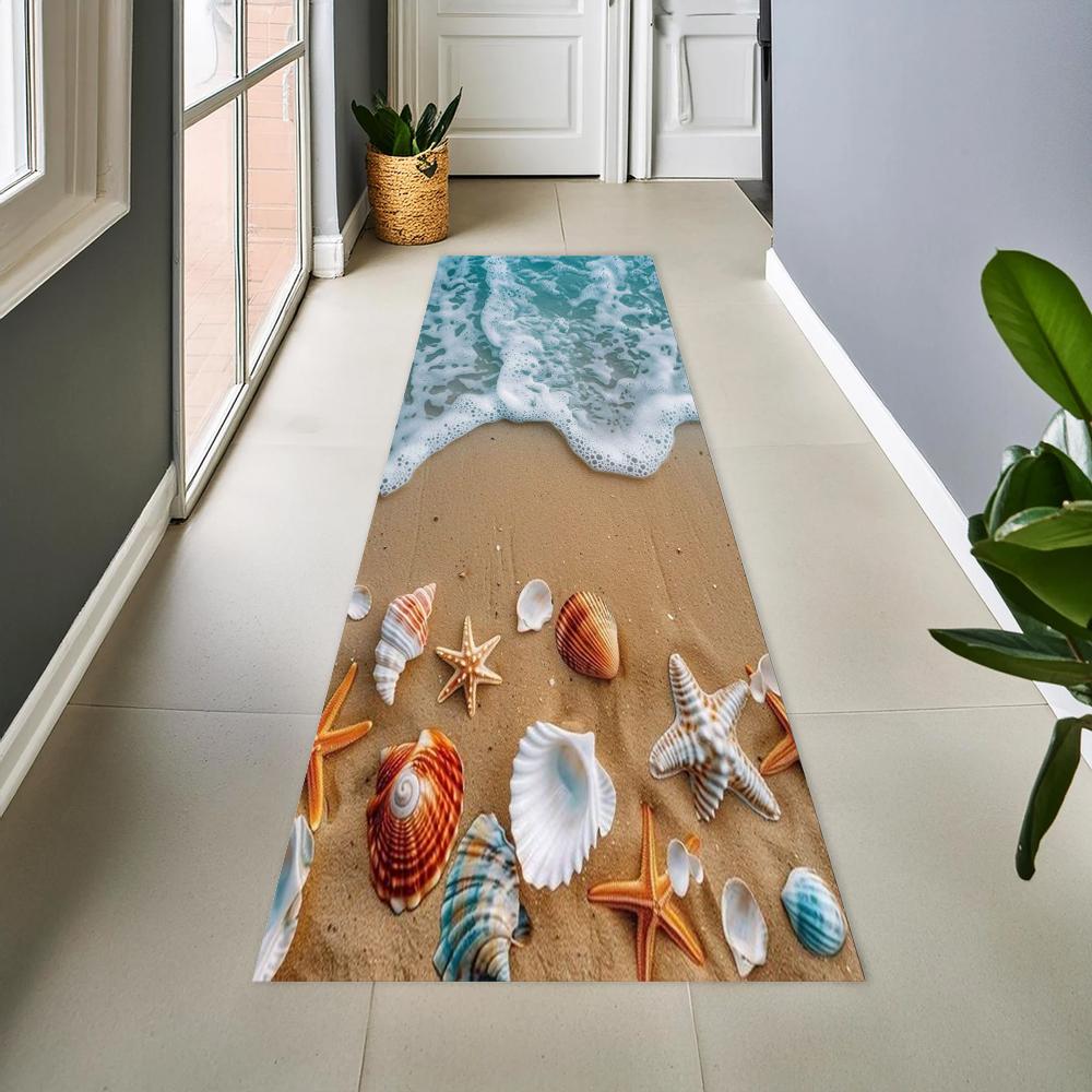Beach Themed Runner Rug Realistic Sand Shell Print Carpet Soft Non-Slip Home Decor Hallway Mat for Living Room Bedroom Entryway 40X120CM
Beach Themed Runner Rug Realistic Sand Shell Print Carpet Soft Non-Slip Home Decor Hallway Mat for Living Room Bedroom Entryway 40X120CM