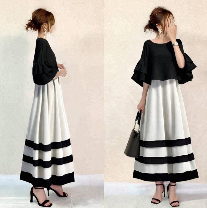Japanese Round Neck Flutter Sleeve Patchwork Dress - In Stock Medium
Japanese Round Neck Flutter Sleeve Patchwork Dress - In Stock Medium