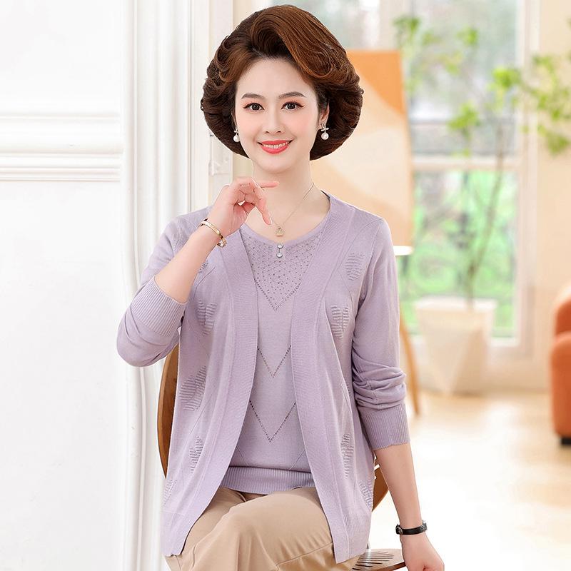 Mom s Stylish Knit Two-Piece Set: Spring Jacket & Lightweight Summer Cardigan for Middle-Aged Women 3XL (recommended 120-135 jin) фиолетовый
Mom s Stylish Knit Two-Piece Set: Spring Jacket & Lightweight Summer Cardigan for Middle-Aged Women 3XL (recommended 120-135 jin) фиолетовый