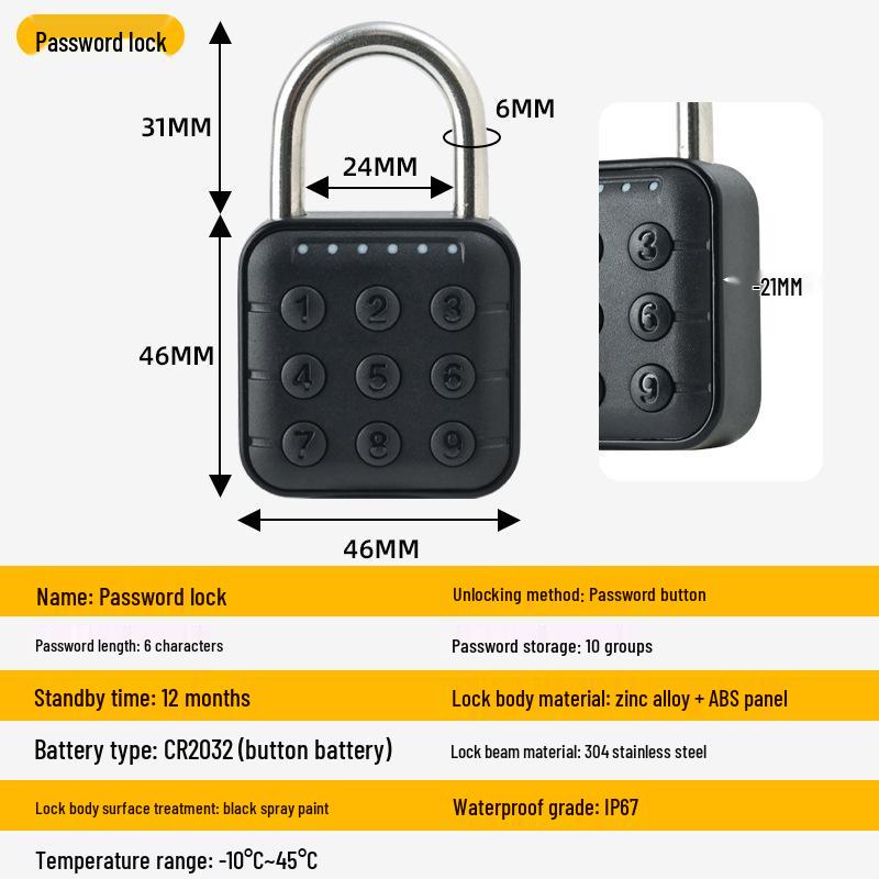 Waterproof Fingerprint Padlock for Home, Cabinet, Dormitory, Main Door – Anti-theft, Rainproof, App-enabled Electronic Lock
Waterproof Fingerprint Padlock for Home, Cabinet, Dormitory, Main Door – Anti-theft, Rainproof, App-enabled Electronic Lock