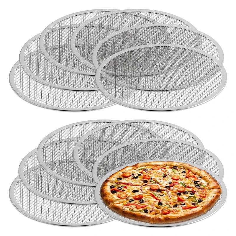 Aluminum Pizza Pan 6/8/10/12/14inch Pizza Baking Screen Mesh Pizza Tray with Hole for Oven Bakeware Outdoor Barbecue Mat
Aluminum Pizza Pan 6/8/10/12/14inch Pizza Baking Screen Mesh Pizza Tray with Hole for Oven Bakeware Outdoor Barbecue Mat