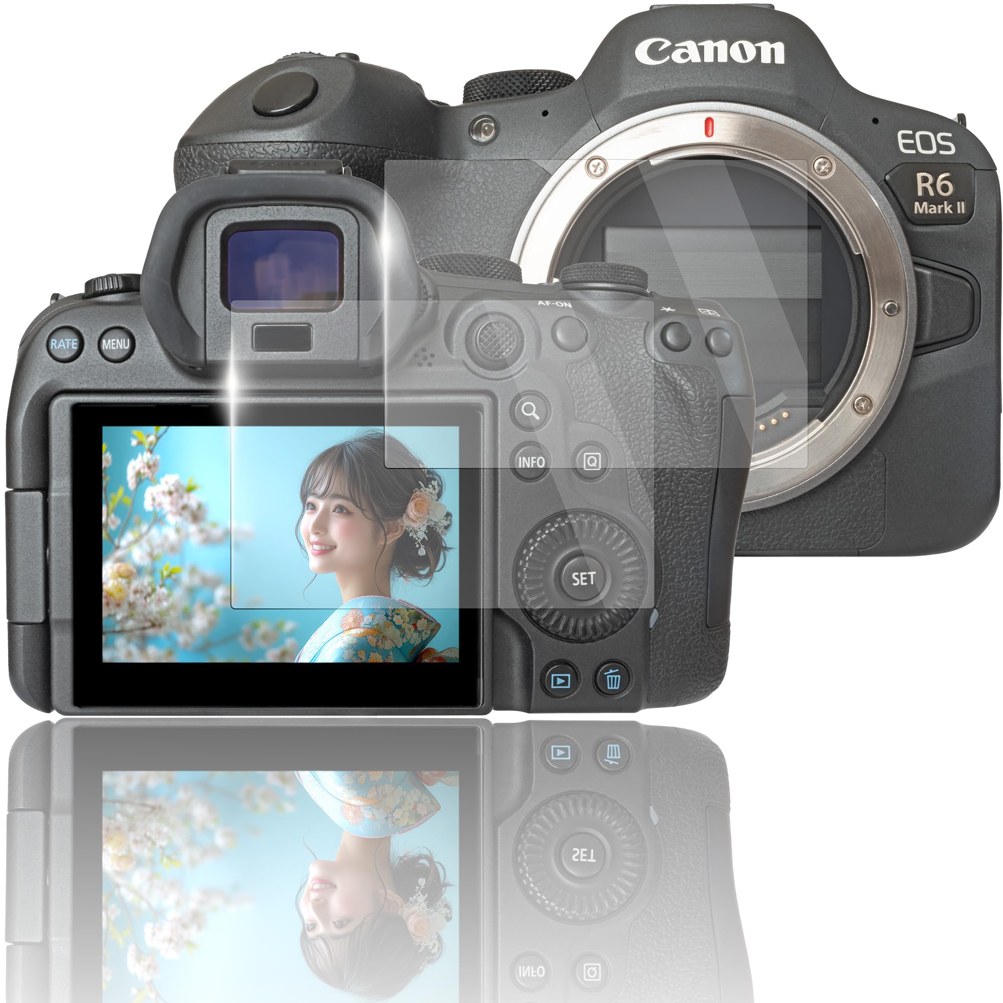 Sanwatrade Tempered Glass Film for Canon EOS R6 Mark II R6 9H Hardness Screen Protector of / / R7, (Set 2)
Sanwatrade Tempered Glass Film for Canon EOS R6 Mark II R6 9H Hardness Screen Protector of / / R7, (Set 2)