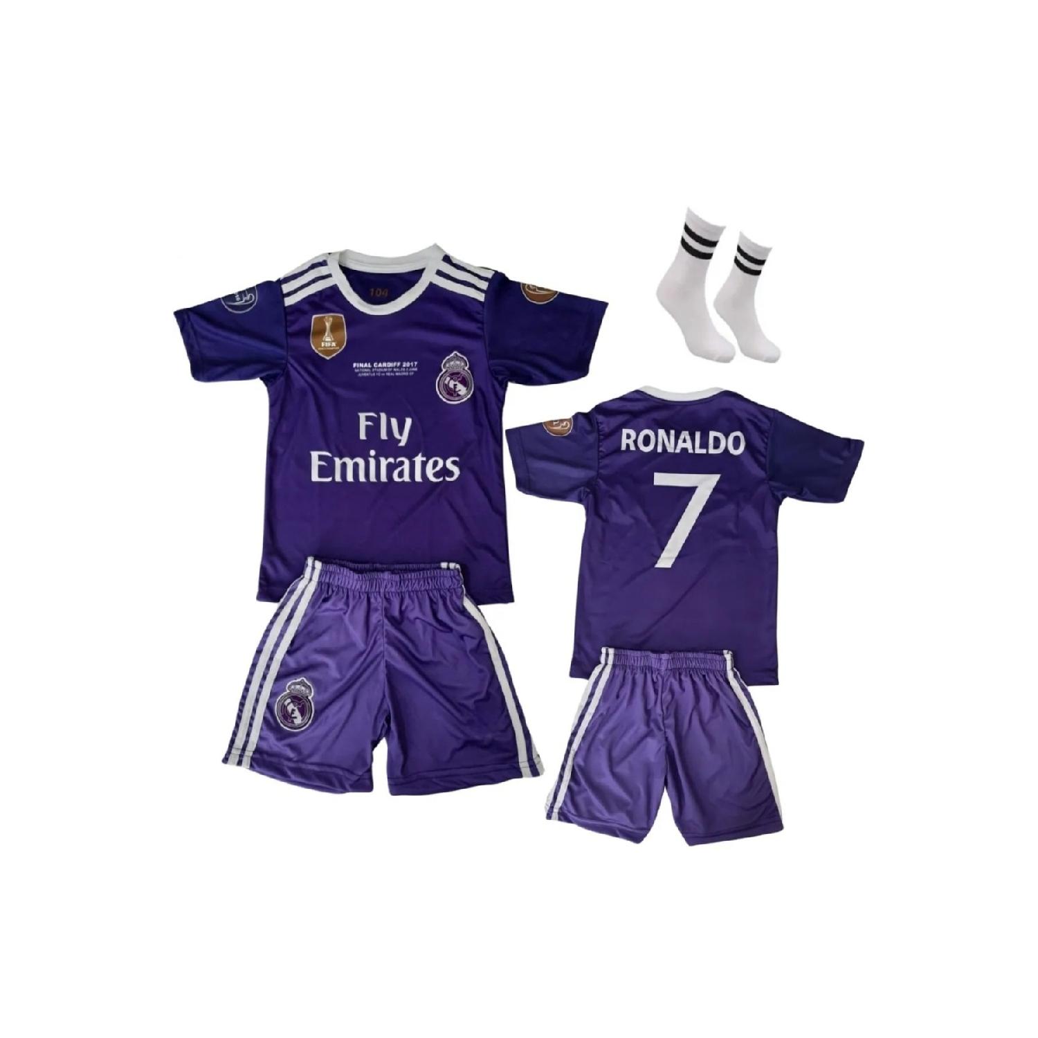 Комплект из 4 футболок детской футбольной команды Real Madrid Cardif Ronaldo 2017 фиолетового цвета
Комплект из 4 футболок детской футбольной команды Real Madrid Cardif Ronaldo 2017 фиолетового цвета