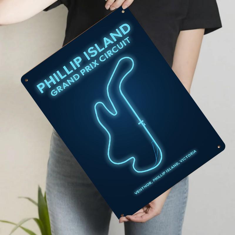 Phillip Island Grand Prix Circuit Neon Metal Wall Art Australia Racing Decor Home Decoration 20x30cm(7.8x11.8inch)
Phillip Island Grand Prix Circuit Neon Metal Wall Art Australia Racing Decor Home Decoration 20x30cm(7.8x11.8inch)