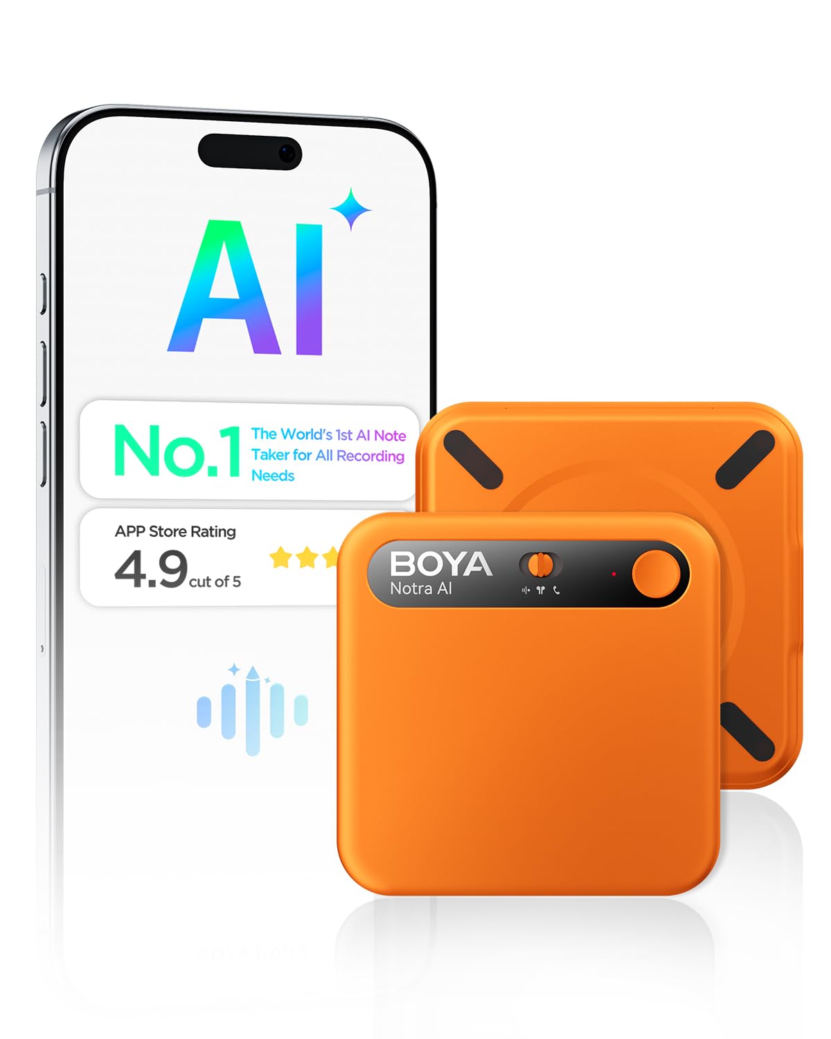 BOYA Notra AI Voice 3 Recording Modes Bluetooth Supports Over 140 AI Transcription 10m Directional Sound Pickup Bone Conduction Call 64GB Magnetic
BOYA Notra AI Voice 3 Recording Modes Bluetooth Supports Over 140 AI Transcription 10m Directional Sound Pickup Bone Conduction Call 64GB Magnetic